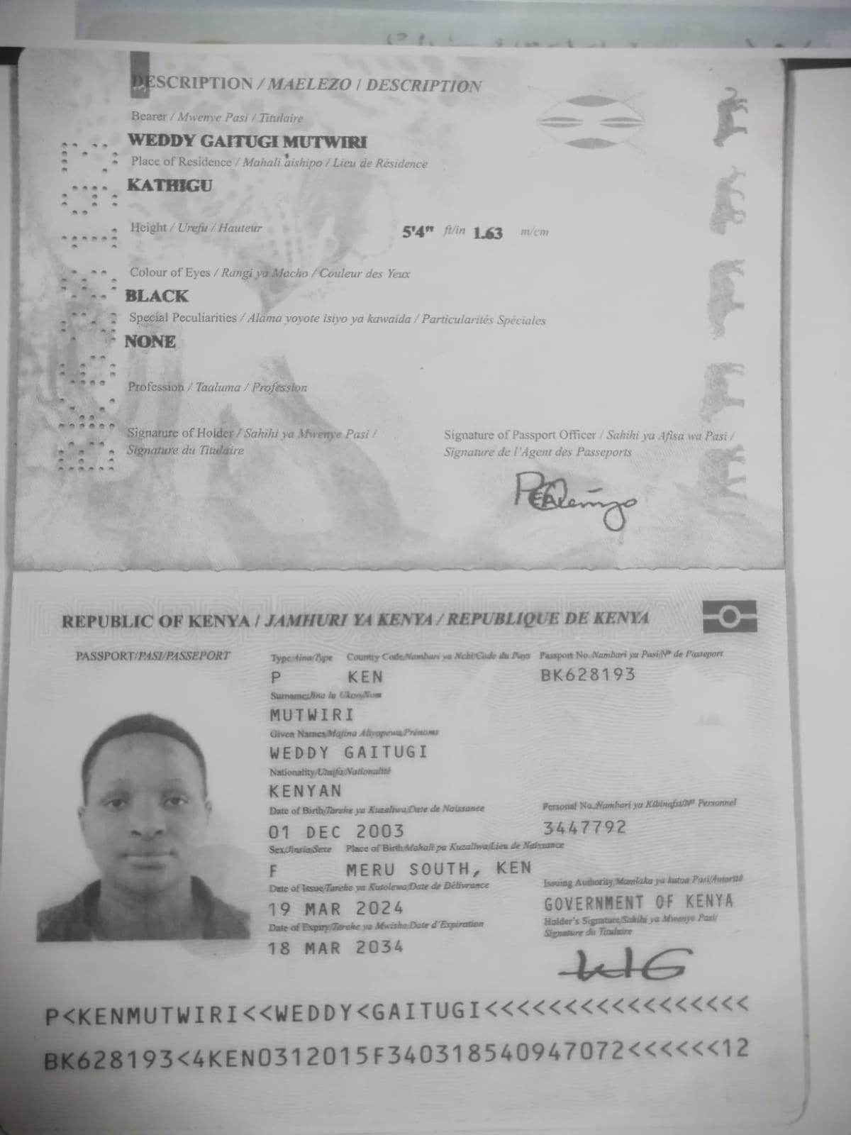 WEDDY GAITURI MUTWIRI